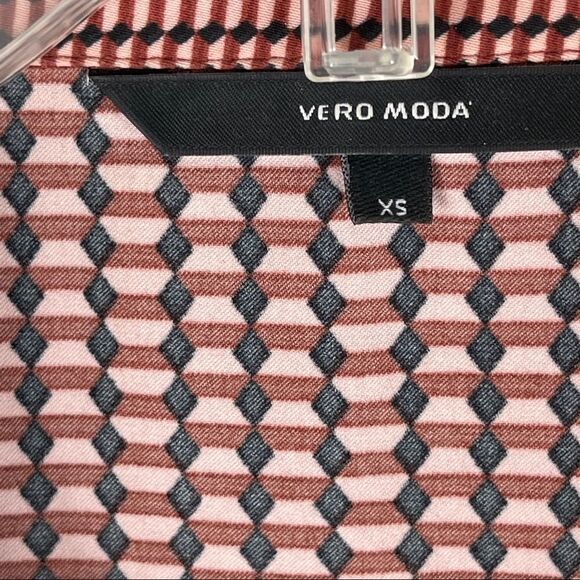 VERO MODA VMARIEL 2/4 Short Wrap Dress Mahogany Women's XS - Picture 6 of 10